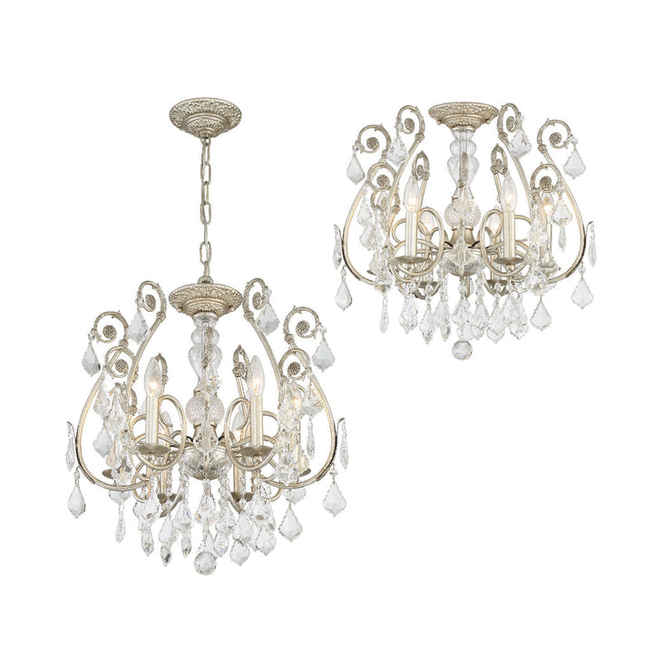 Crystorama Crystorama Regis 6 Light Hand Cut Crystal Olde Silver Chandelier