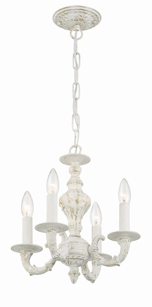 Crystorama Crystorama Paris Market 4 Light Antique White Mini Chandelier