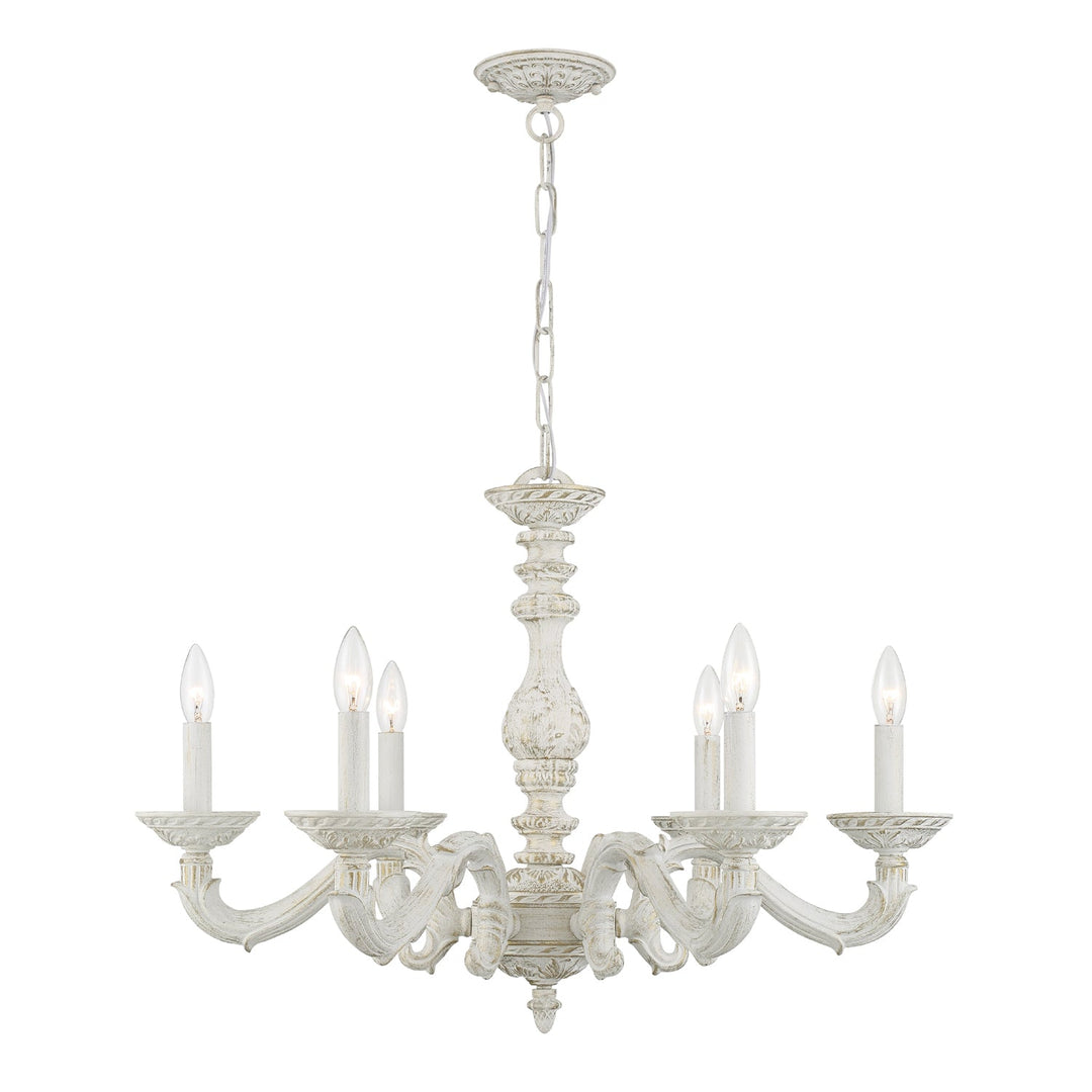 Crystorama Crystorama Paris Market 6 Light Antique White Chandelier