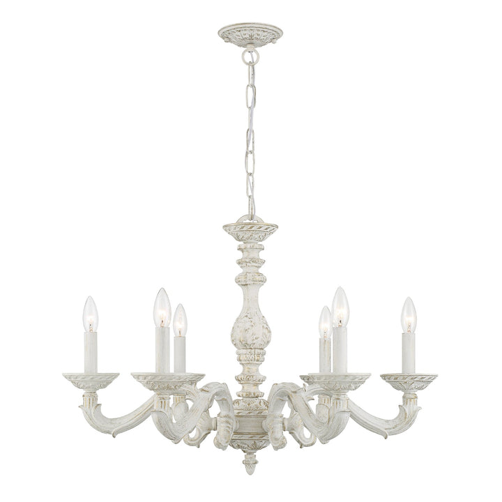 Crystorama Crystorama Paris Market 6 Light Antique White Chandelier