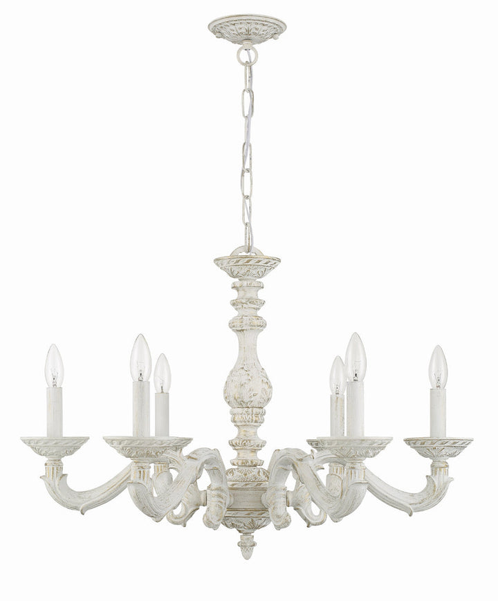 Crystorama Crystorama Paris Market 6 Light Antique White Chandelier