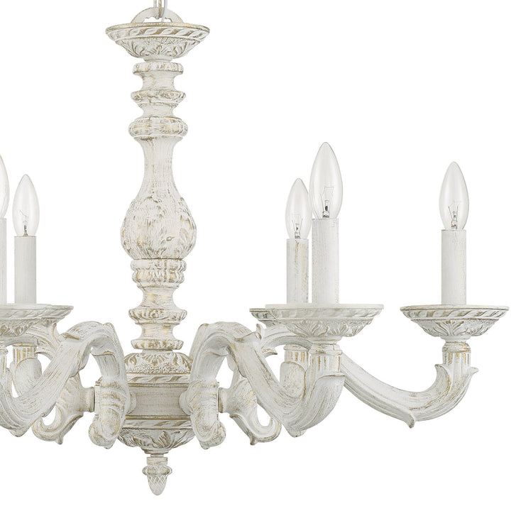 Crystorama Crystorama Paris Market 6 Light Antique White Chandelier