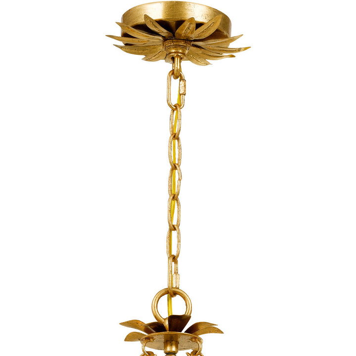 Crystorama Crystorama Broche 3 Light Antique Gold Mini Chandelier