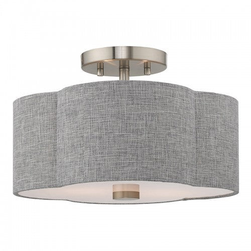 2 Light Brushed Nickel Ceiling Mount Livex