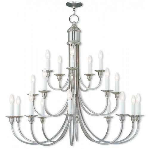 20 Light Brushed Nickel Foyer Chandelier Livex