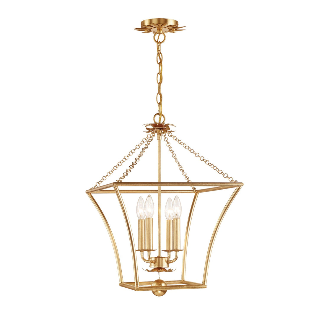 Crystorama Crystorama Broche 4 Light Antique Gold Mini Chandelier