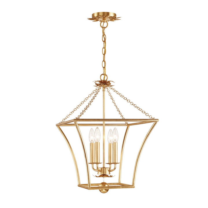Crystorama Crystorama Broche 4 Light Antique Gold Mini Chandelier