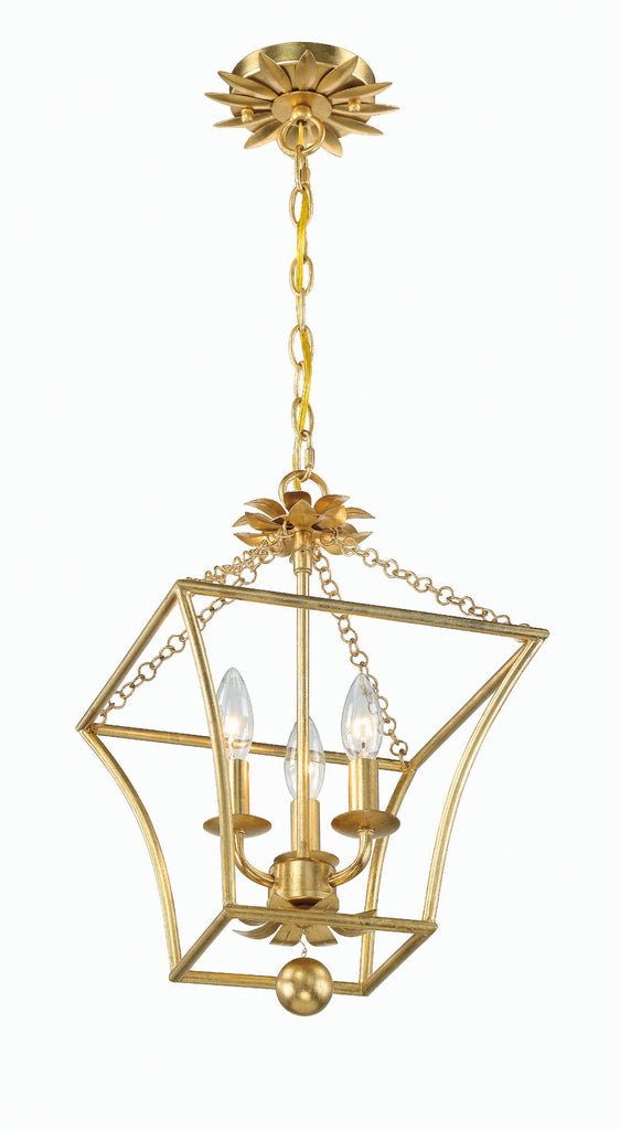 Crystorama Crystorama Broche 4 Light Antique Gold Mini Chandelier