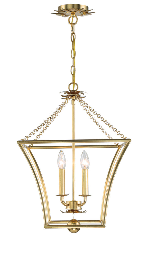 Crystorama Crystorama Broche 4 Light Antique Gold Mini Chandelier