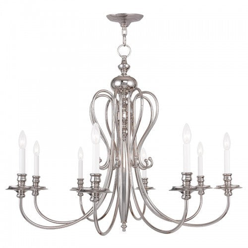 8 Light Polished Nickel Chandelier Livex