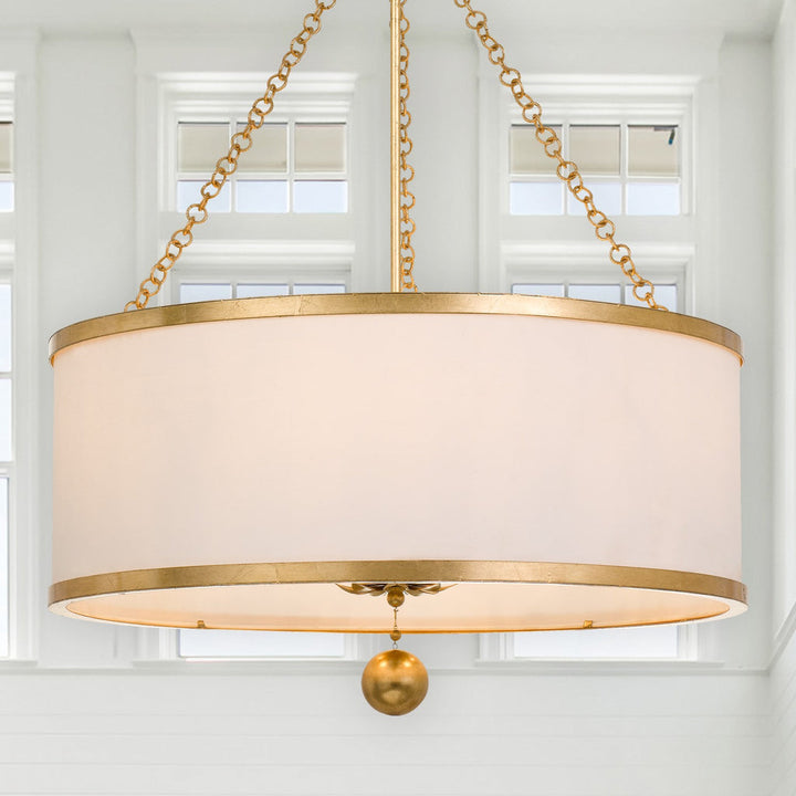 Crystorama Crystorama Broche 6 Light Antique Gold Chandelier