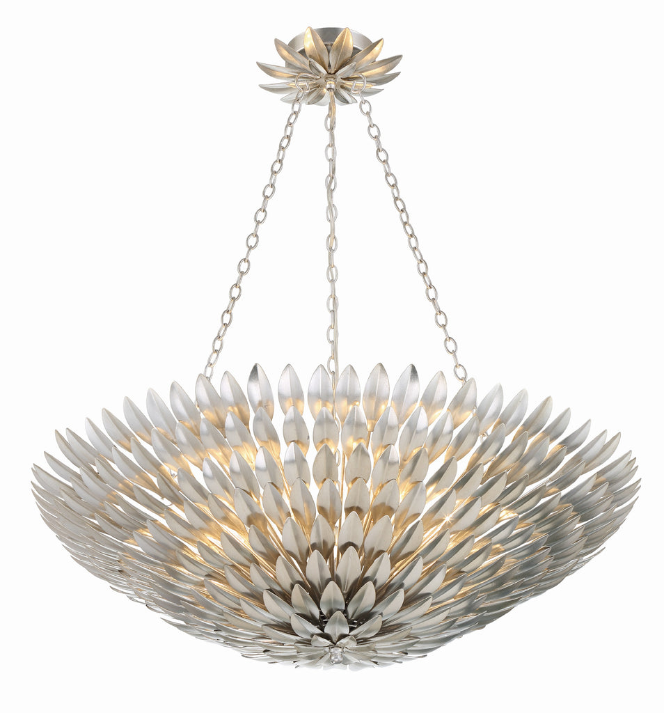 Crystorama Crystorama Broche 8 Light Antique Silver Chandelier