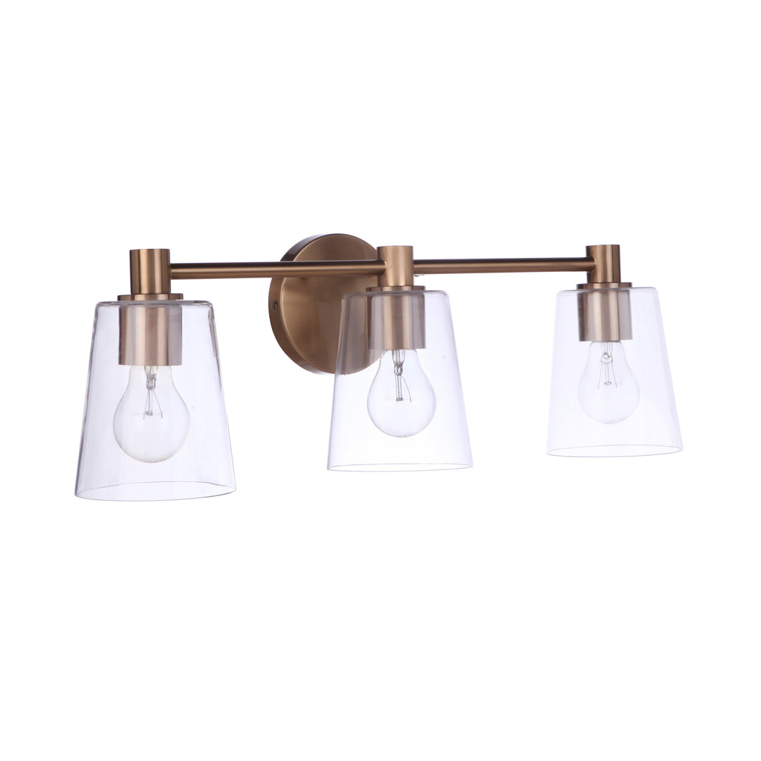 Emilio 3 Light Wall Sconce in Satin Brass CRAFTMADE