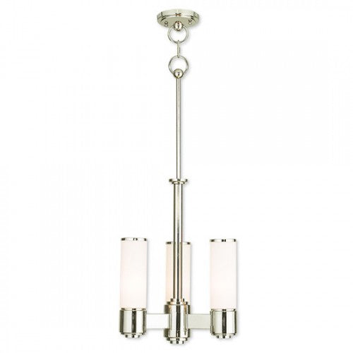 3 Light Polished Nickel Chandelier Livex