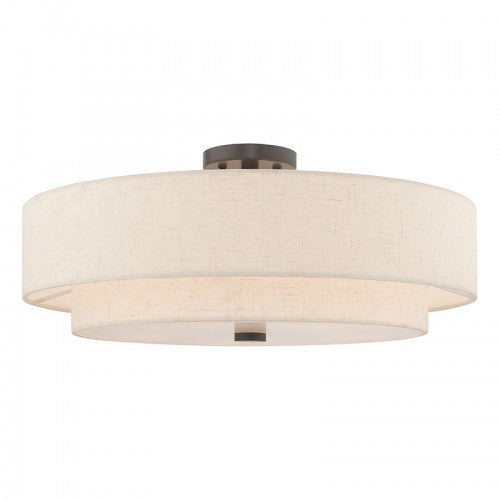 5 Light English Bronze Ceiling Mount Livex