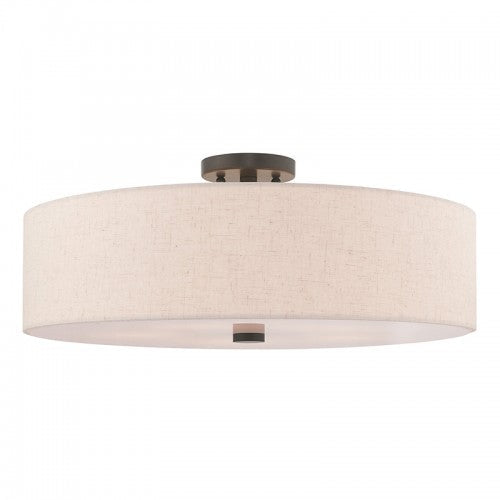 5 Light English Bronze Ceiling Mount Livex