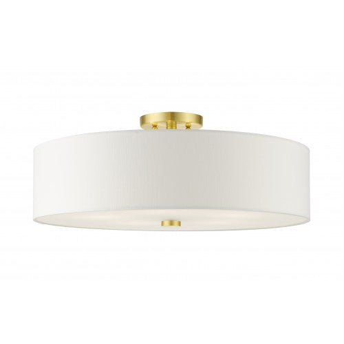 5 Light Satin Brass Semi Flush Livex