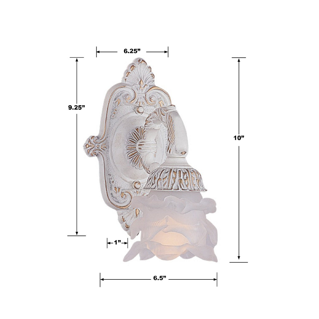 Crystorama Crystorama Paris Market 1 Light Antique White Sconce
