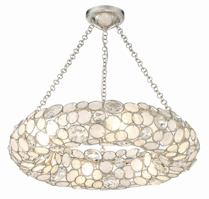 Crystorama Crystorama Palla 6 Light Antique Silver Chandelier