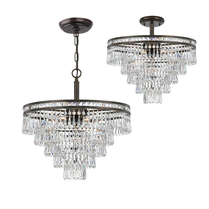 Crystorama Crystorama Mercer 7 Light Hand Cut Crystal English Bronze Chandelier