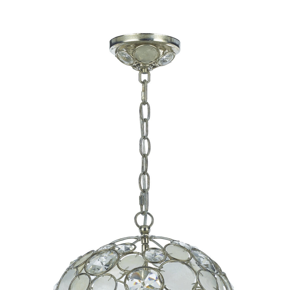 Crystorama Crystorama Palla 1 Light Antique Silver Sphere Pendant