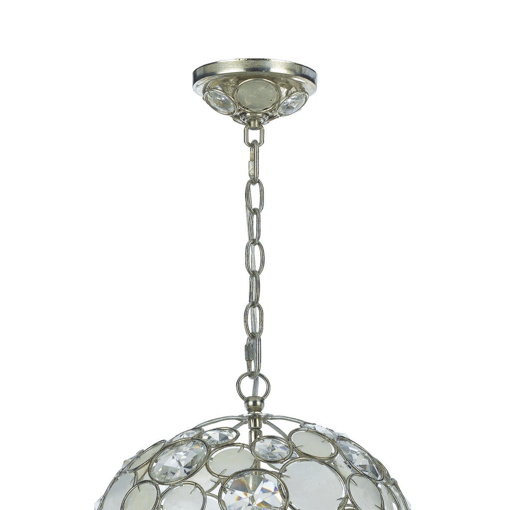 Crystorama Crystorama Palla 1 Light Antique Silver Sphere Pendant