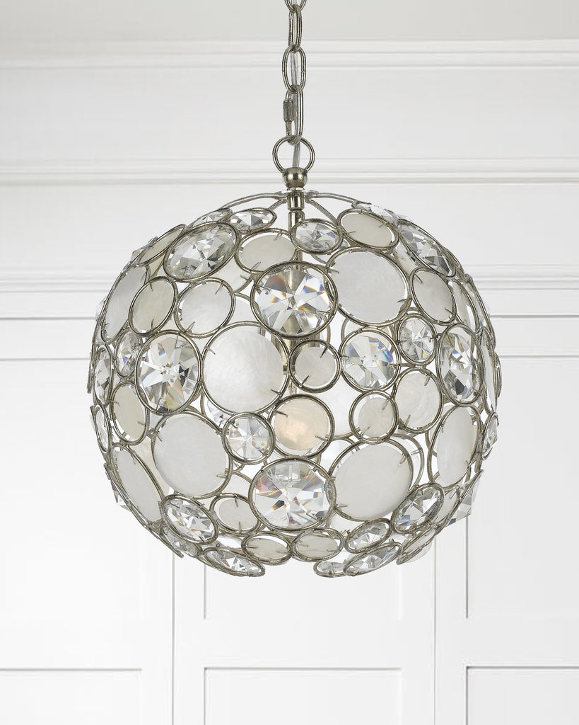 Crystorama Crystorama Palla 1 Light Antique Silver Sphere Pendant