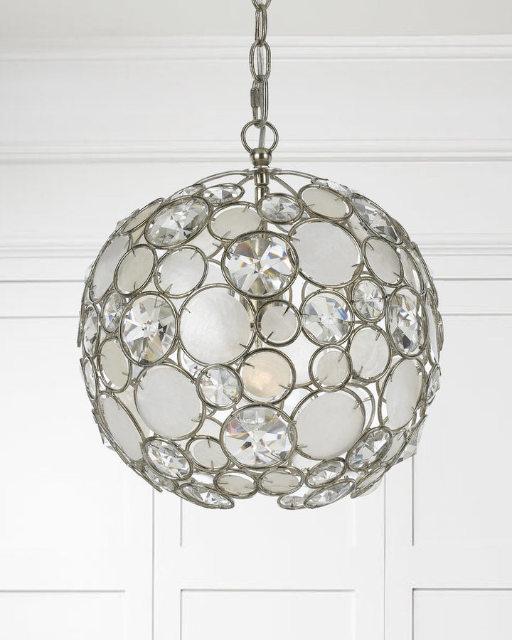 Crystorama Crystorama Palla 1 Light Antique Silver Sphere Pendant