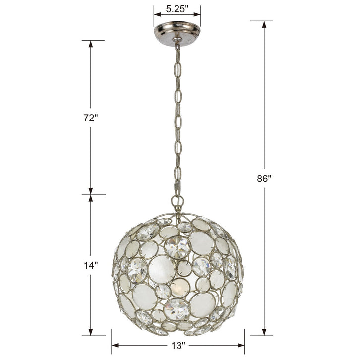 Crystorama Crystorama Palla 1 Light Antique Silver Sphere Pendant