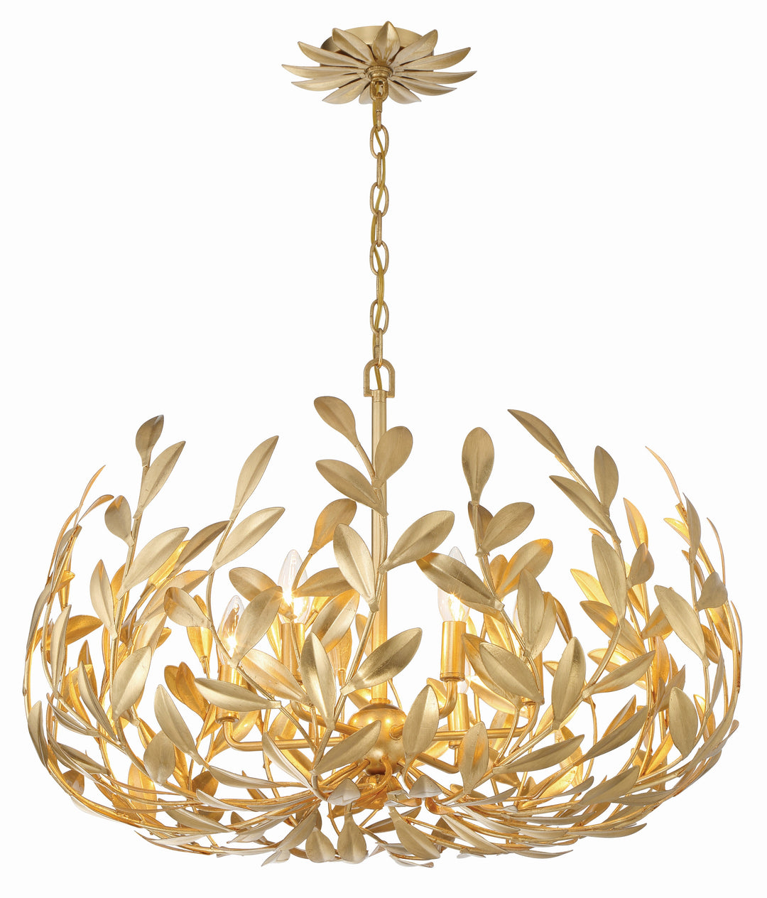Crystorama Crystorama Broche 6 Light Antique Gold Chandelier