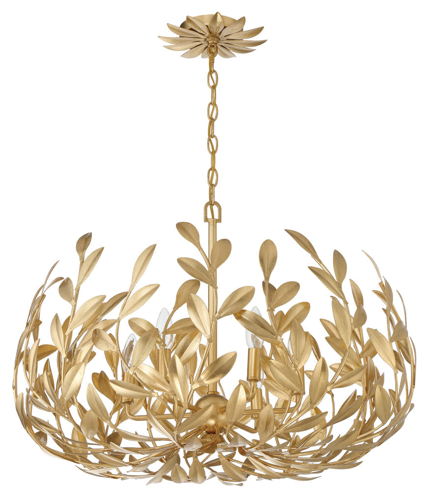 Crystorama Crystorama Broche 6 Light Antique Gold Chandelier