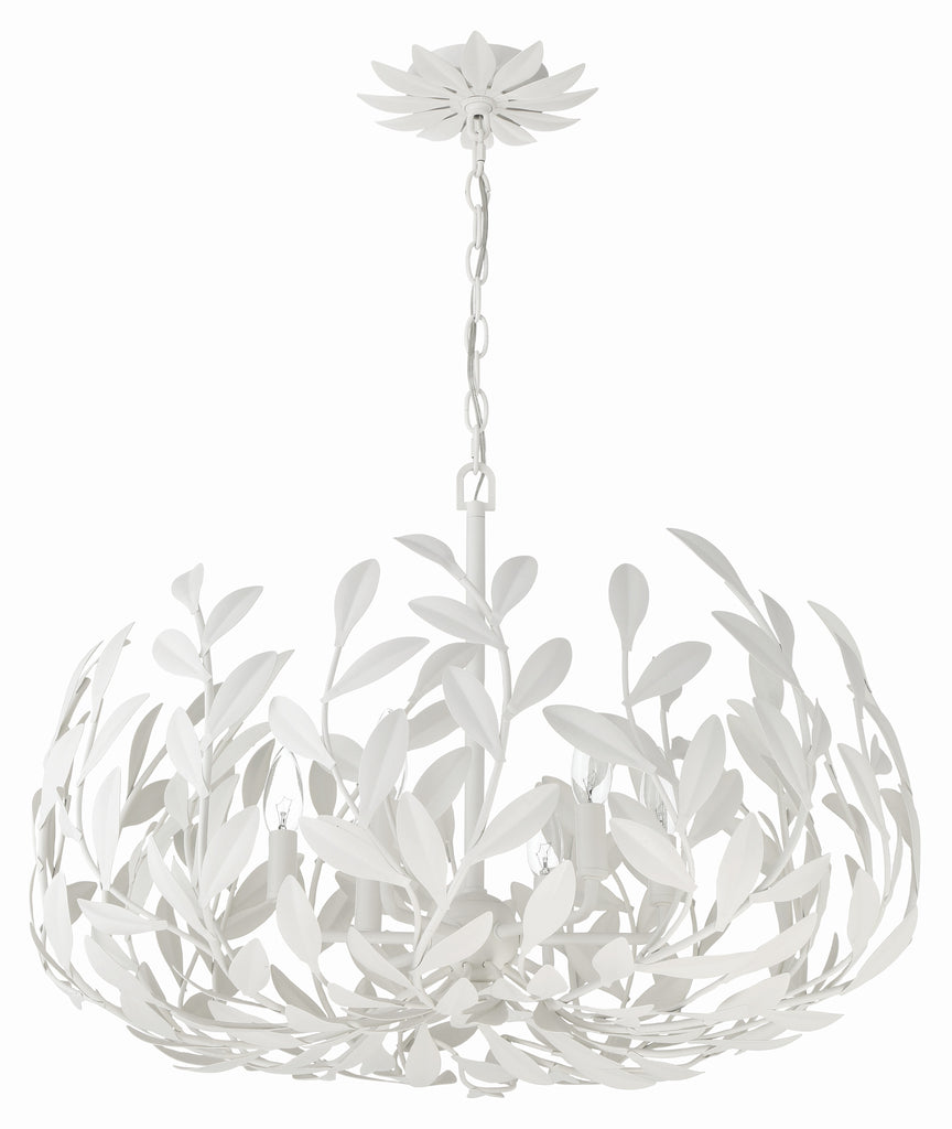 Crystorama Crystorama Broche 6 Light Matte White Chandelier