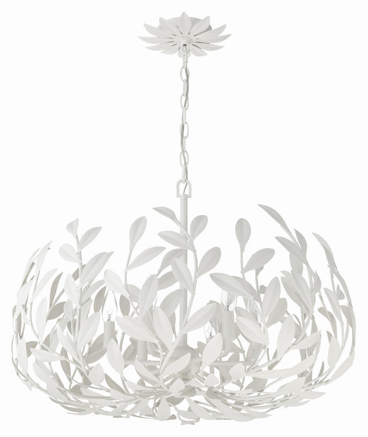 Crystorama Crystorama Broche 6 Light Matte White Chandelier