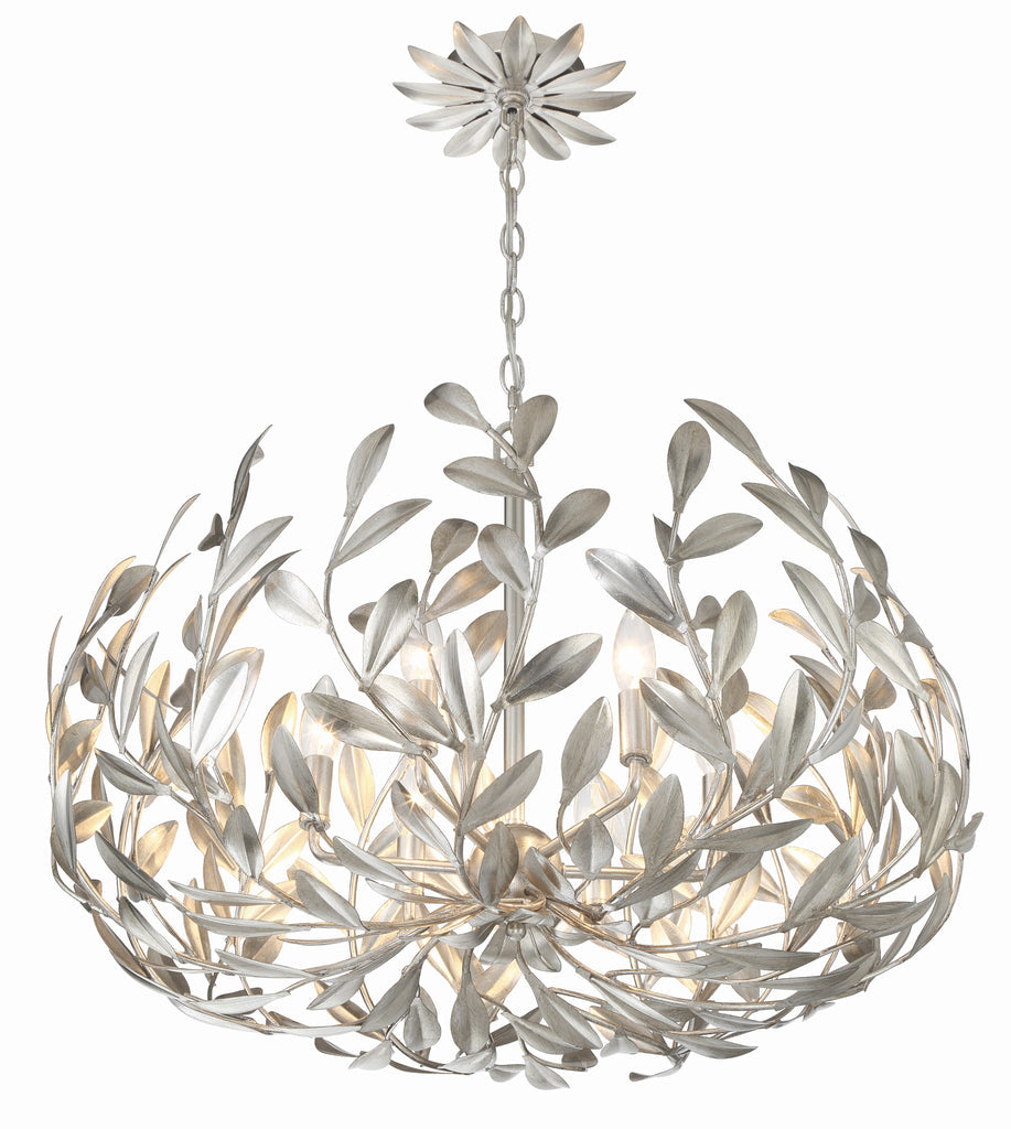 Crystorama Crystorama Broche 6 Light Antique Silver Chandelier