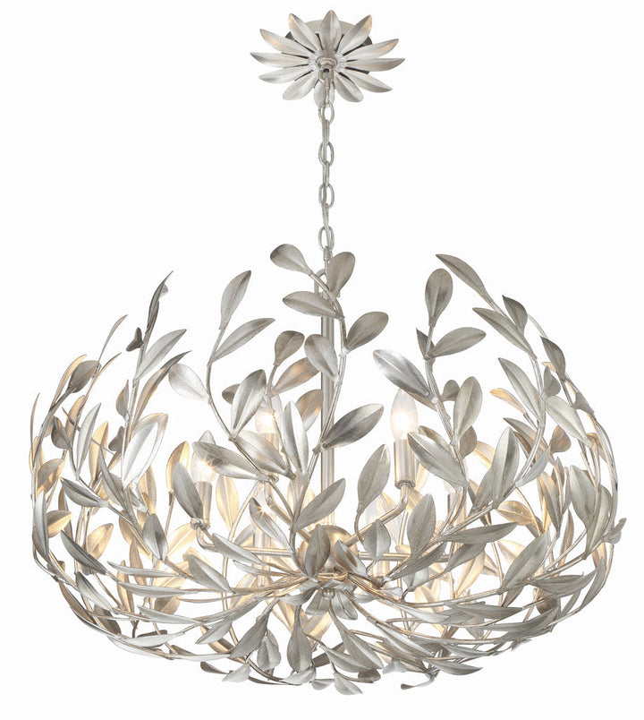 Crystorama Crystorama Broche 6 Light Antique Silver Chandelier