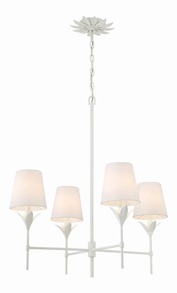 Crystorama Crystorama Broche 4 Light Matte White Chandelier