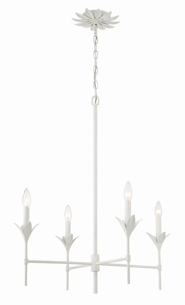 Crystorama Crystorama Broche 4 Light Matte White Chandelier