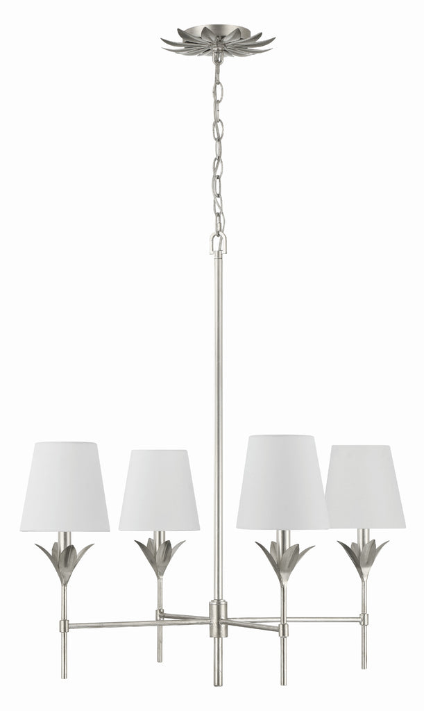 Crystorama Crystorama Broche 4 Light Antique Silver Chandelier