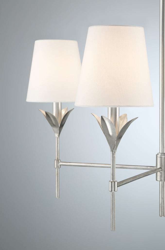 Crystorama Crystorama Broche 4 Light Antique Silver Chandelier