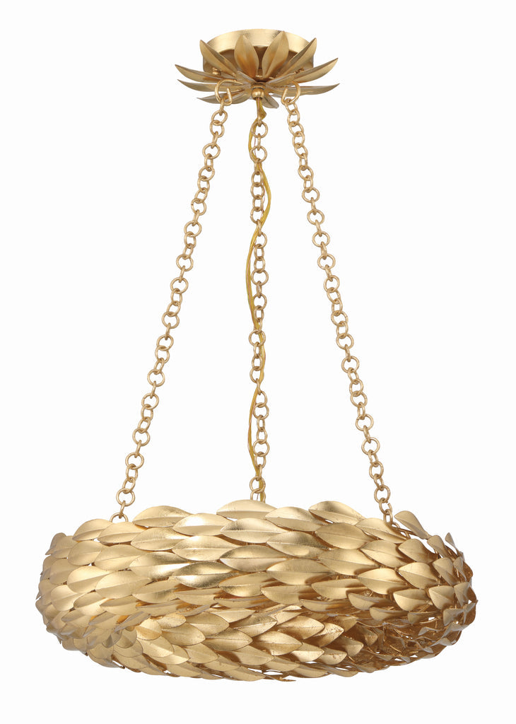 Crystorama Crystorama Broche 6 Light Antique Gold Chandelier