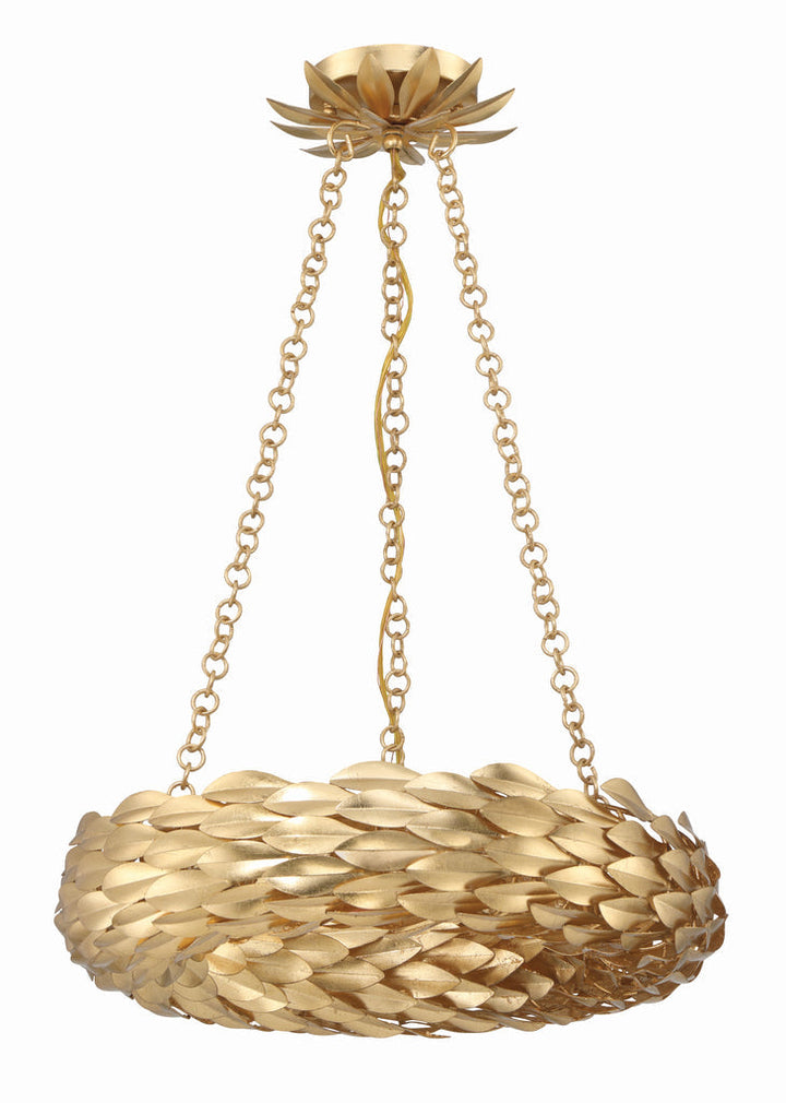 Crystorama Crystorama Broche 6 Light Antique Gold Chandelier