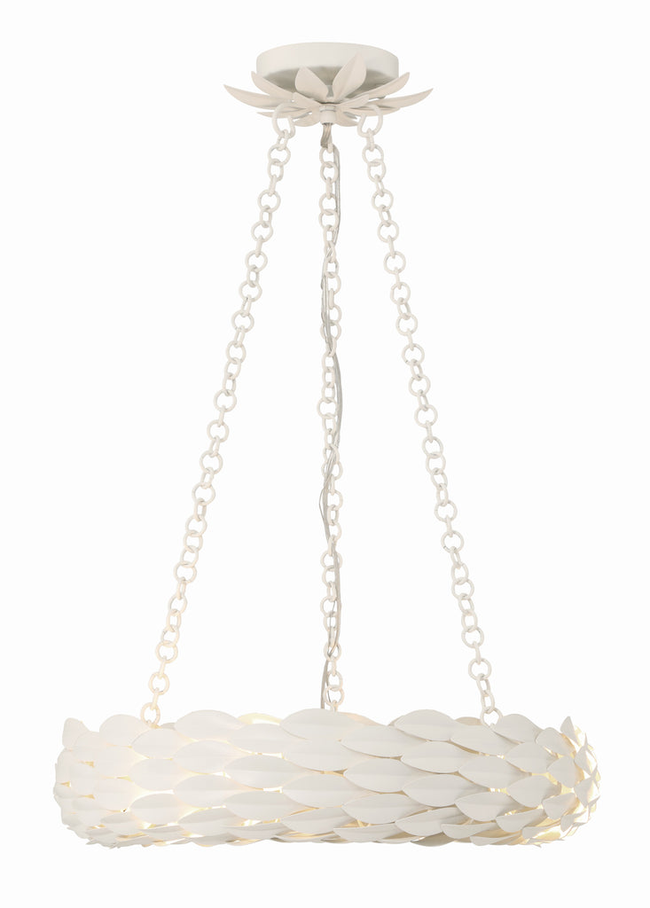 Crystorama Crystorama Broche 6 Light Matte White Chandelier