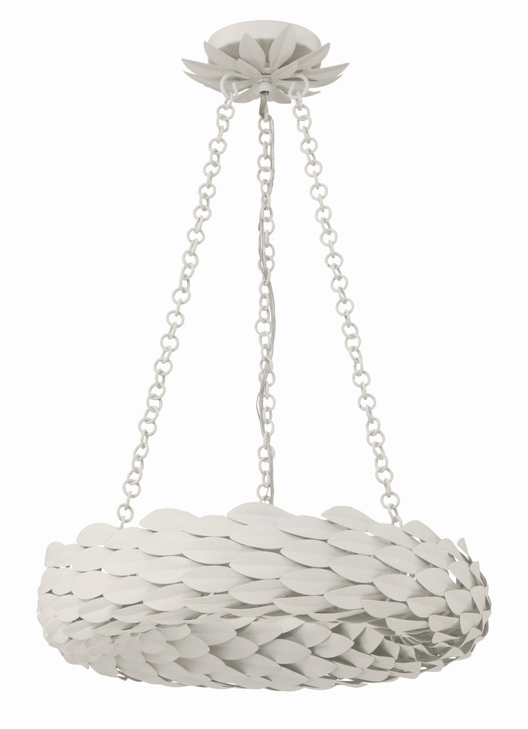 Crystorama Crystorama Broche 6 Light Matte White Chandelier
