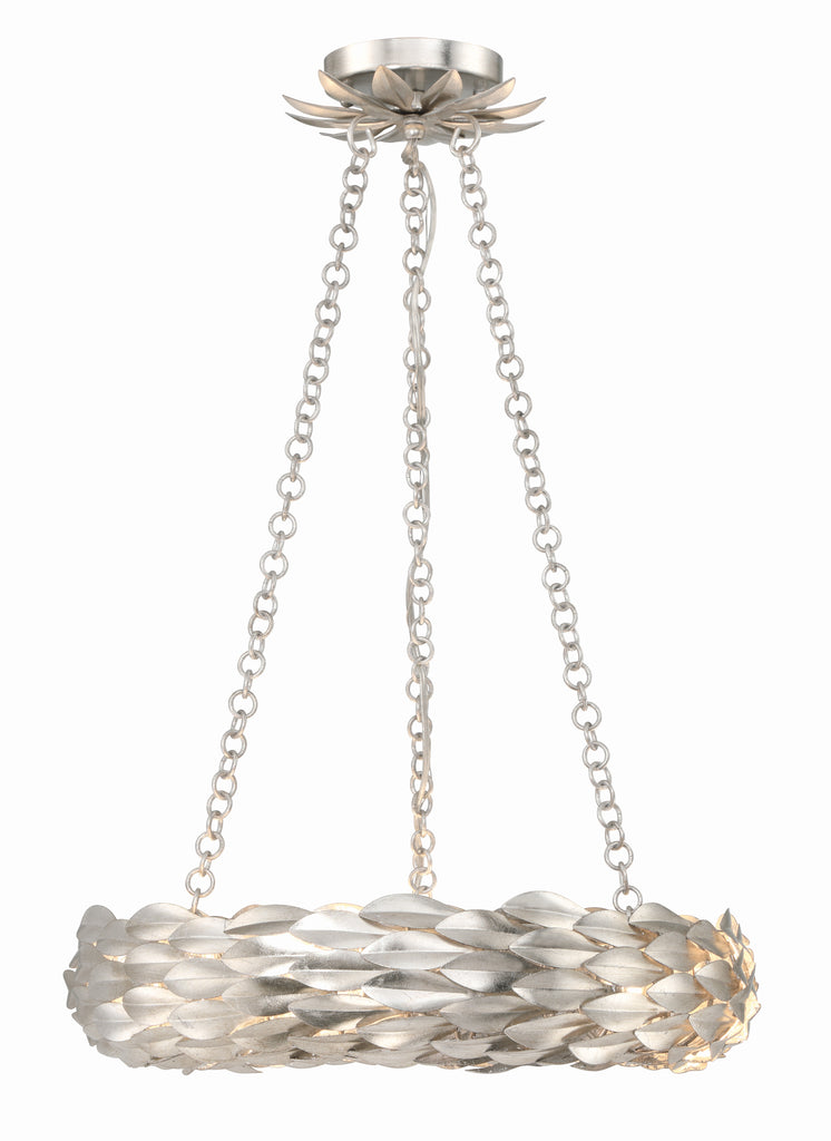 Crystorama Crystorama Broche 6 Light Antique Silver Chandelier