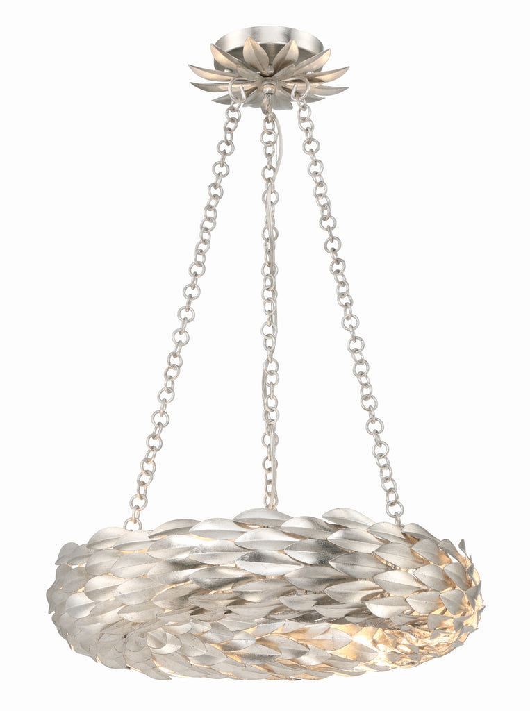 Crystorama Crystorama Broche 6 Light Antique Silver Chandelier