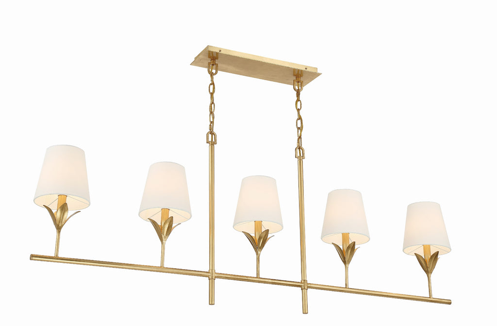 Crystorama Crystorama Broche 5 Light Antique Gold Chandelier