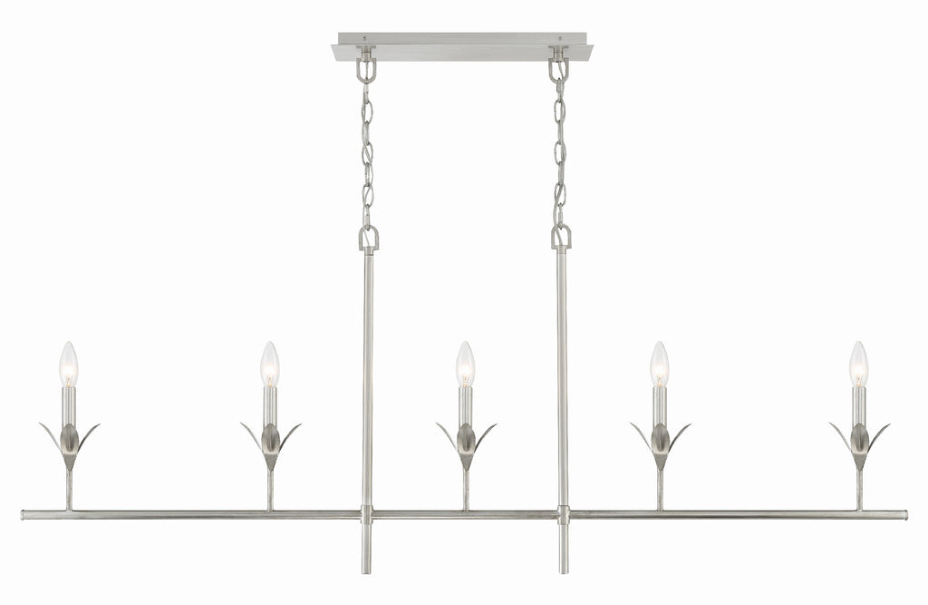 Crystorama Crystorama Broche 5 Light Antique Silver Chandelier