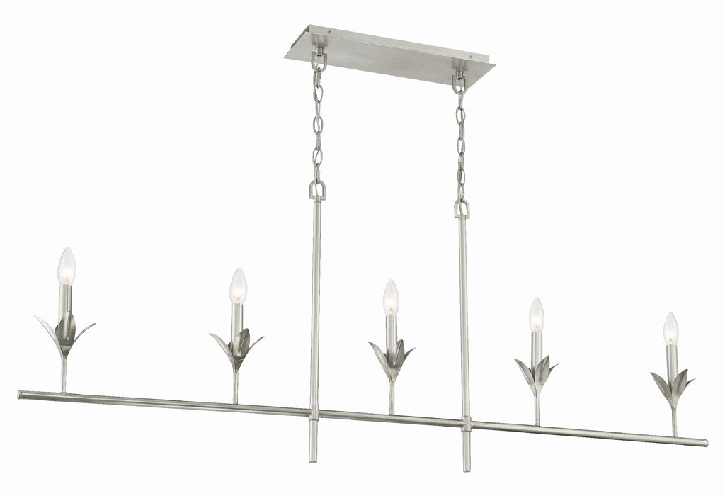 Crystorama Crystorama Broche 5 Light Antique Silver Chandelier