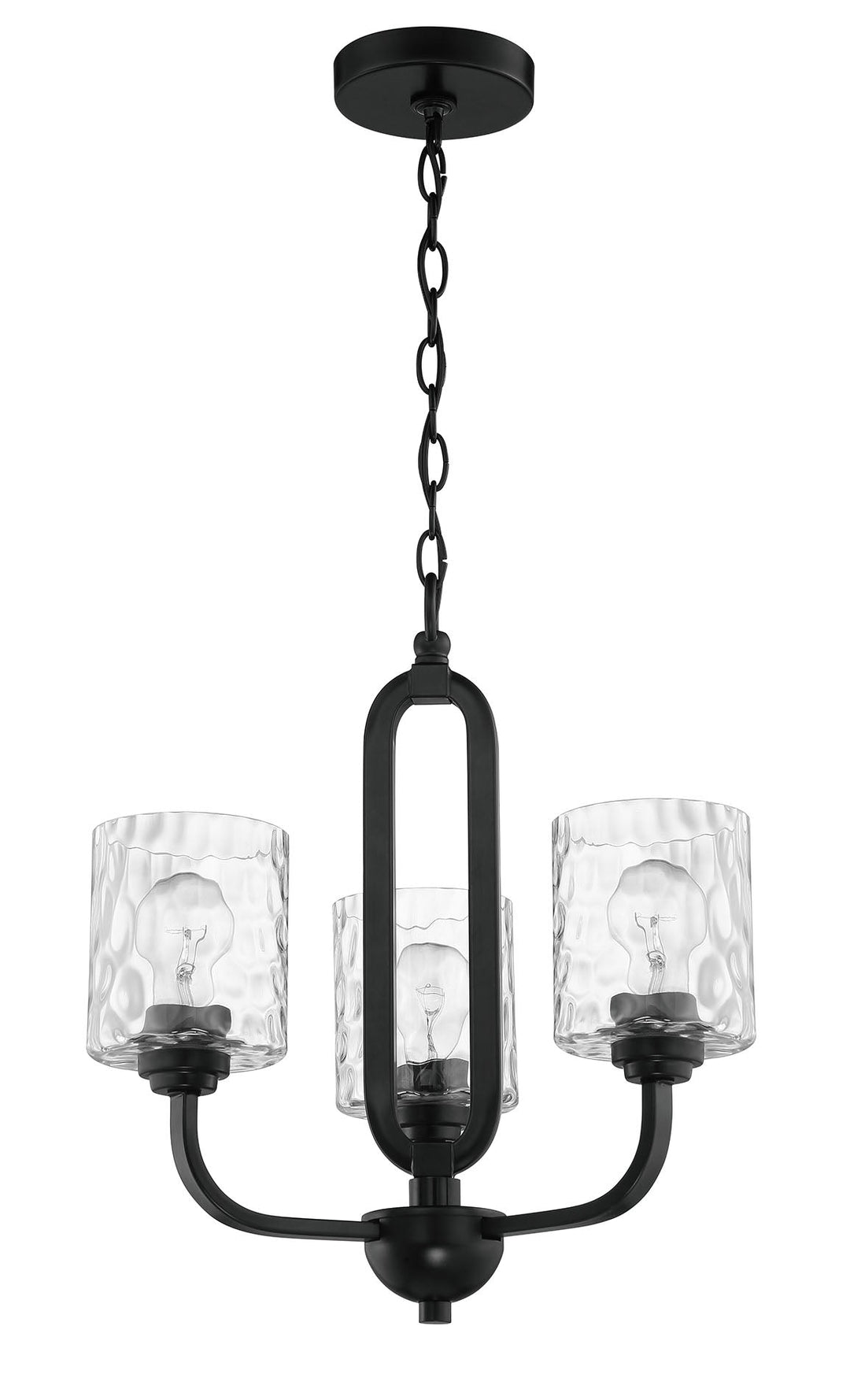 Antique Hardware Collins 3 Light Chandelier in Flat Black Chandelier