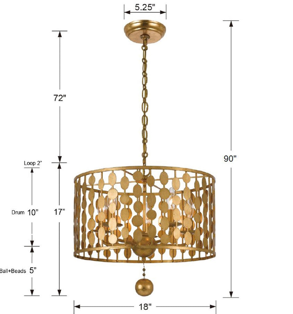 Crystorama Crystorama Layla 5 Light Antique Gold Chandelier